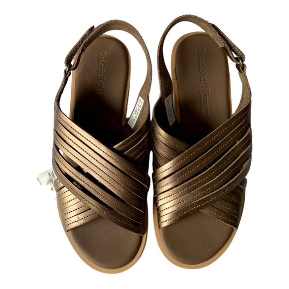 Timberland Adley Shore Cross Band Leather Sandals in Bronze - Picture 4 of 8